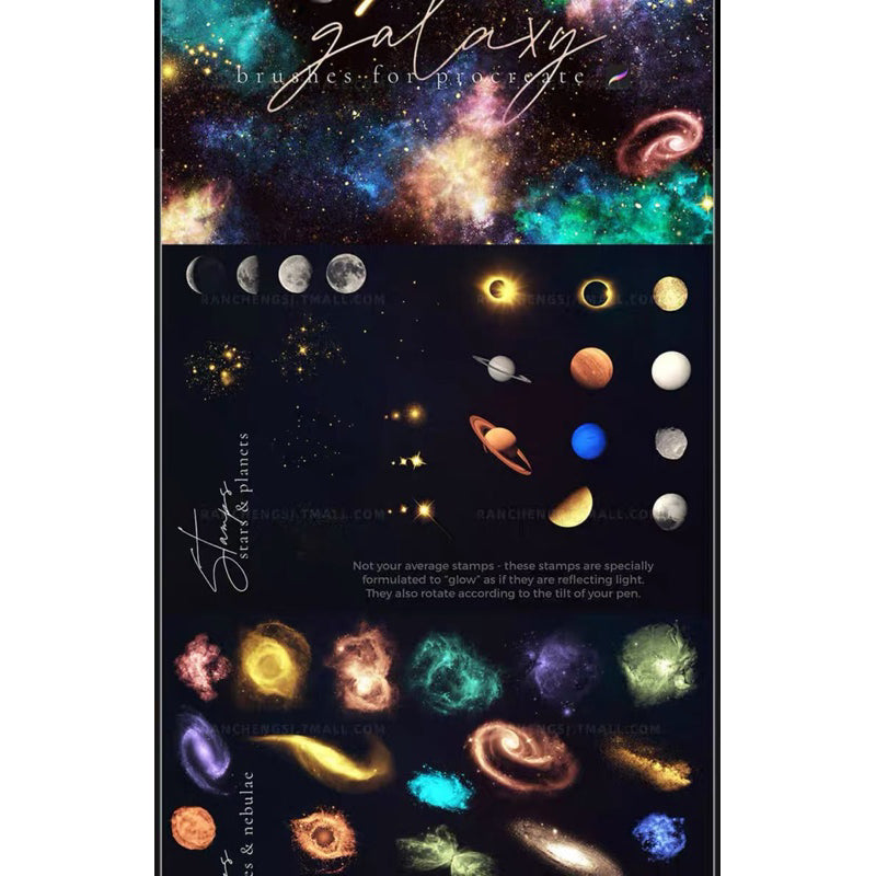 Procreate 97 Milky Way Galaxy Brushes