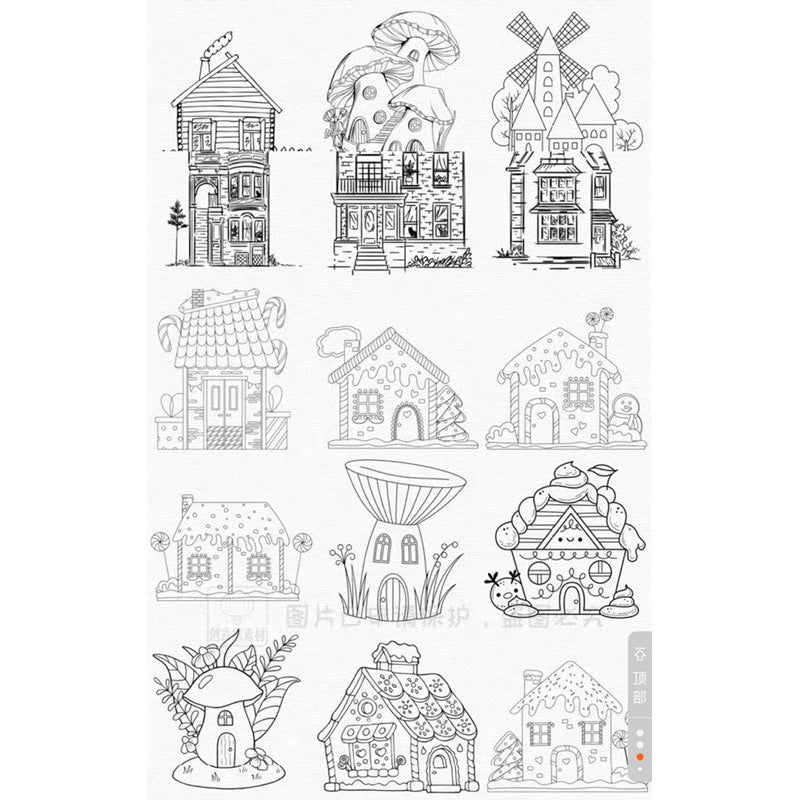 Procreate/Ps 70 บรัช cartoon house