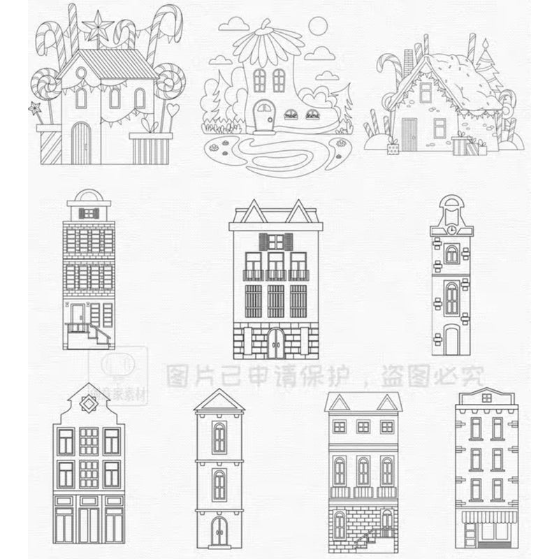 Procreate/Ps 70 บรัช cartoon house