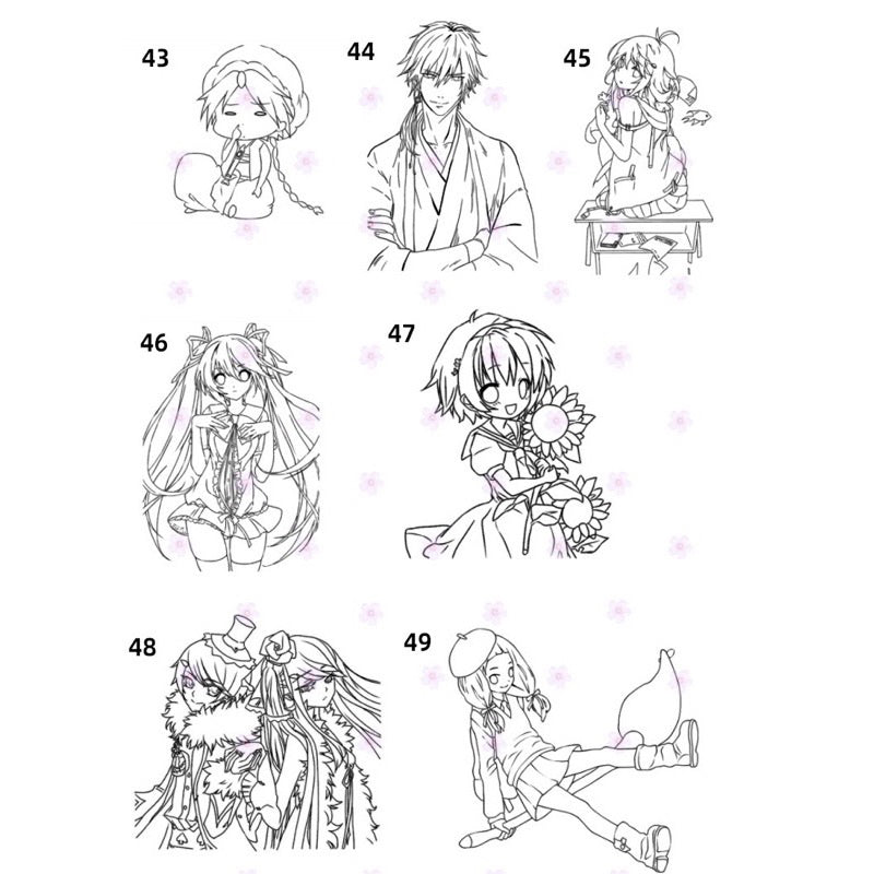 Procreate/Ps 100 บรัชตัวการ์ตูนอนิเมะ (ba2)