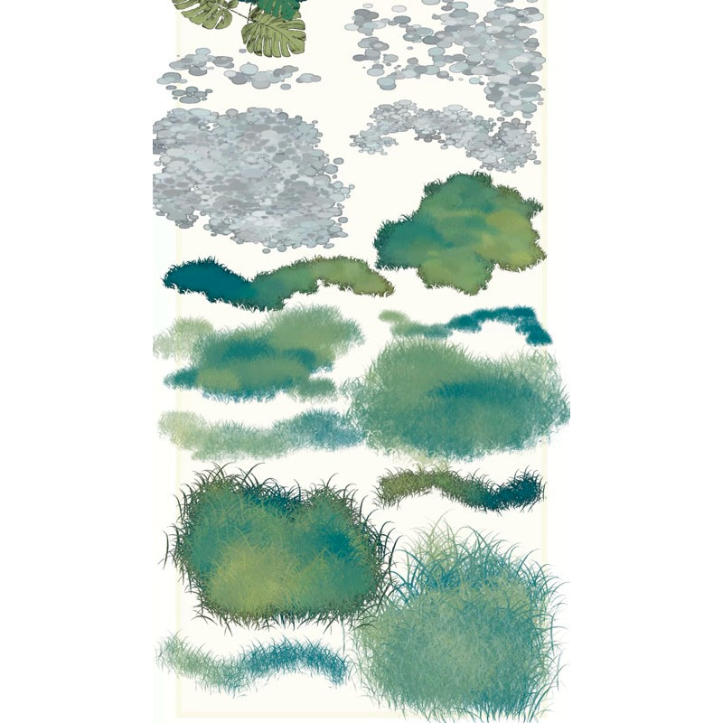 Procreate เซตบรัชหญ้าริมทาง ต้นกก แหน (E2)