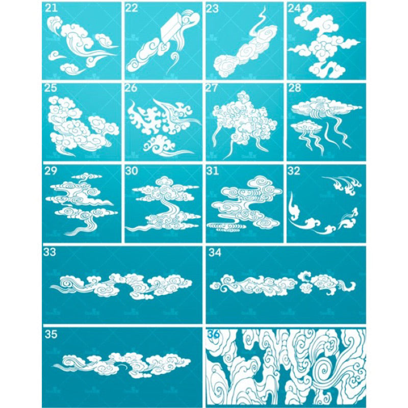 [Procreate/Ps] เมฆมงคล 36 บรัช