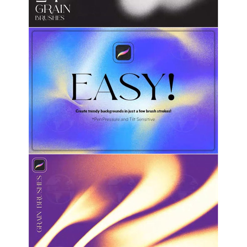 Procreate 24 บรัช noise เปลวเทียนสีฝุ่น