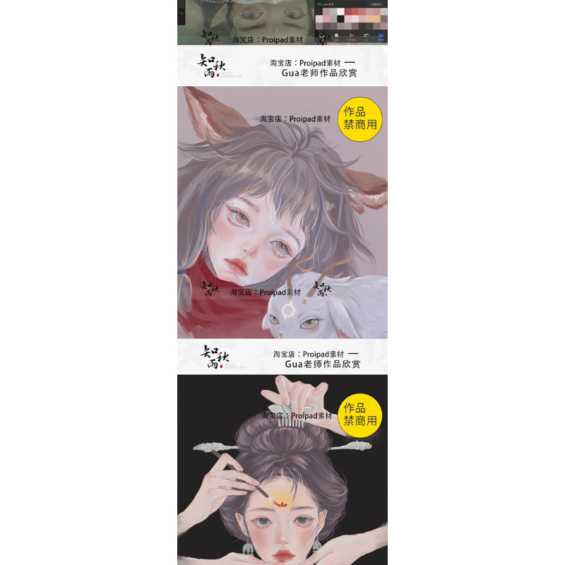 Procreate Set บรัชวาด portrait + พาเลทสี