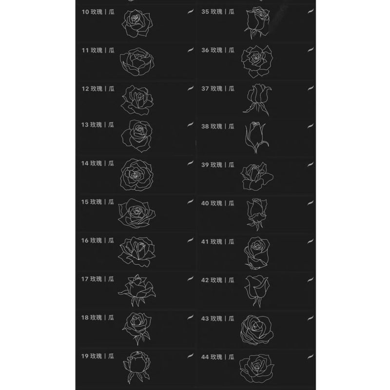 Procreate/Ps 50 บรัช Rose line