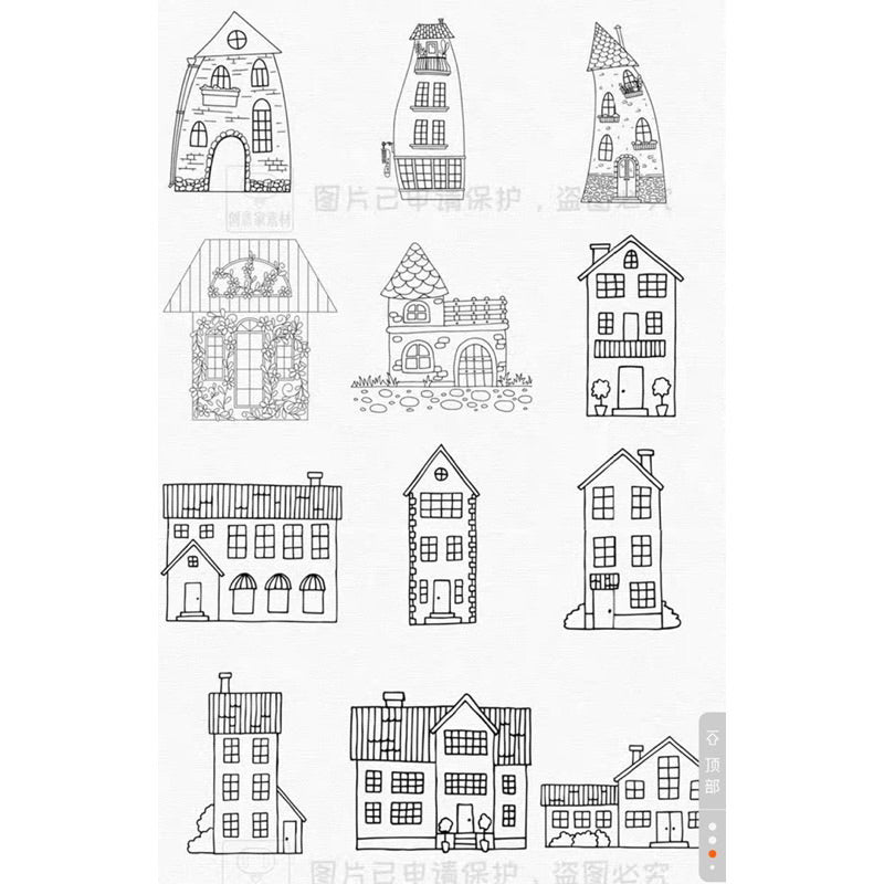 Procreate/Ps 70 บรัช cartoon house