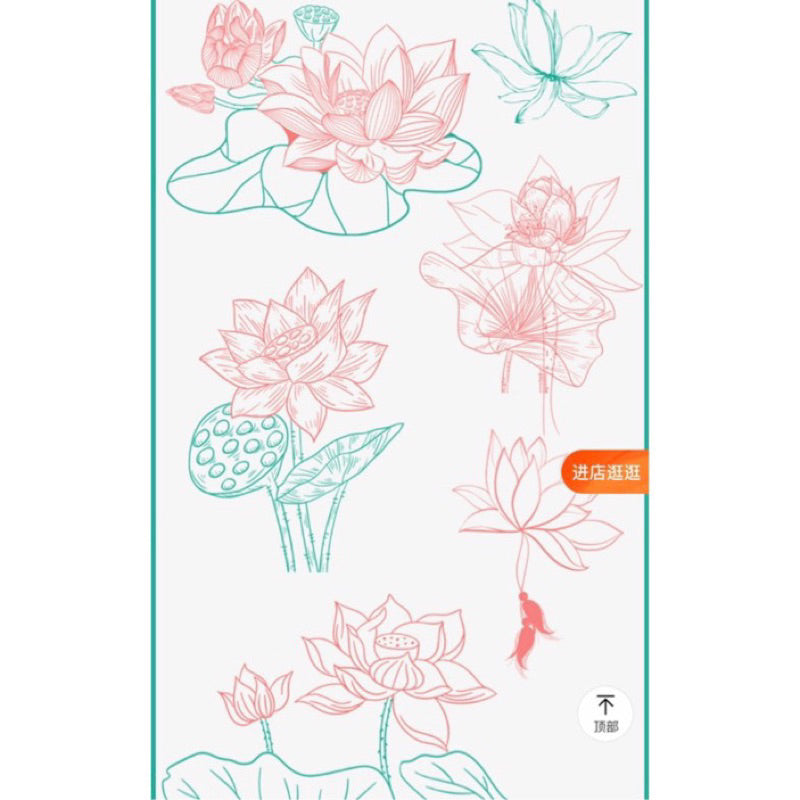 Procreate/Ps 30 Lotus Line Drawing Brush