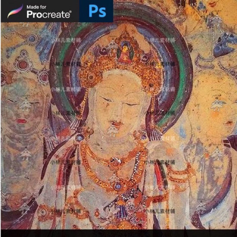 [Procreate/Ps] บรัชพื้นผิวภาพฝาผนังตุนหวง 34 บรัช