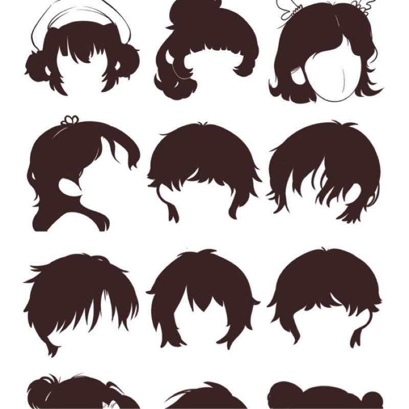 [Procreate] 58 Portrait painting set ทรงผมผู้หญิง