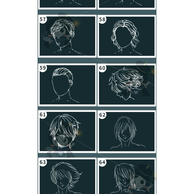 Procreate/Ps 80 บรัชทรงผมอนิเมะ v.2