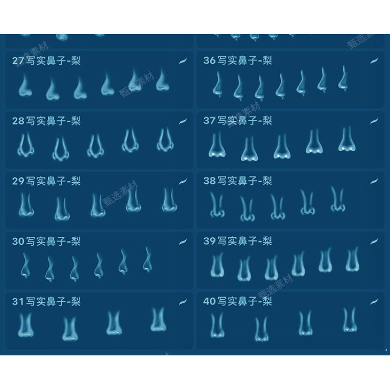 Procreate/Ps 40 บรัช Realistic Nose