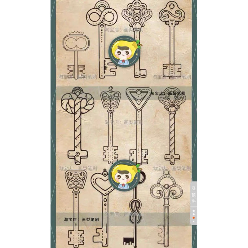 Procreate/Ps 60 บรัช retro key