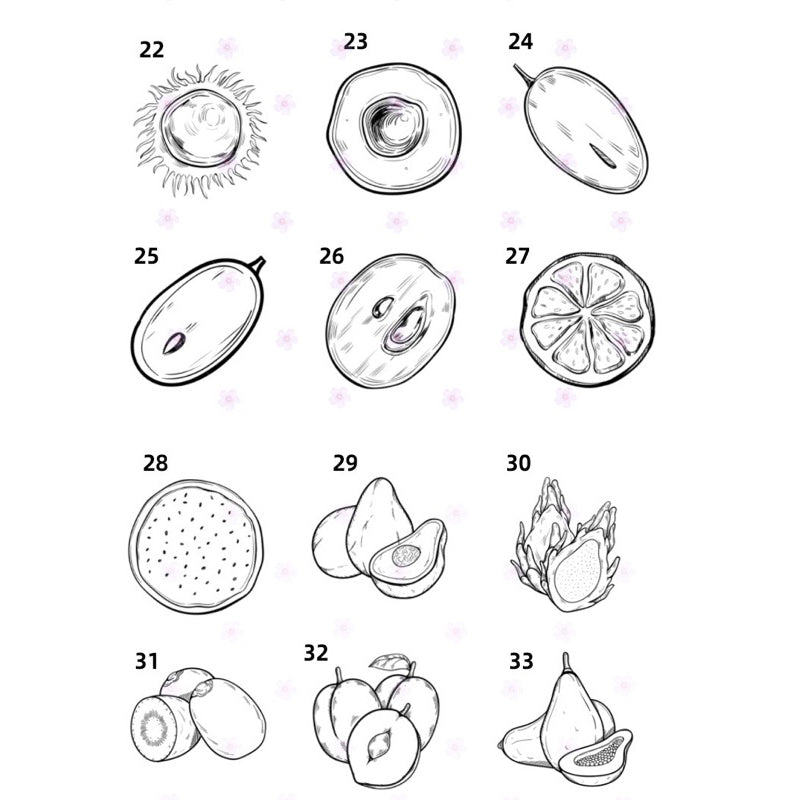 Procreate/Ps 100 บรัชผลไม้ v.1