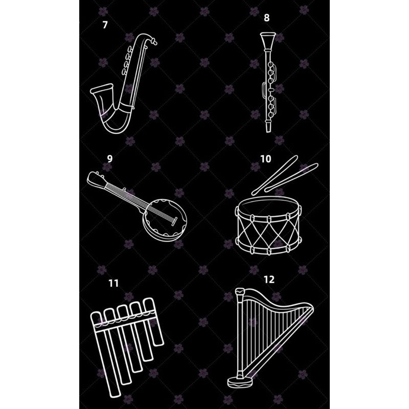 [Procreate/Ps] 52 บรัชเครื่องดนตรีสากล