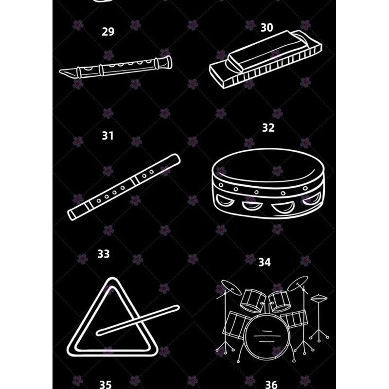 [Procreate/Ps] 52 บรัชเครื่องดนตรีสากล