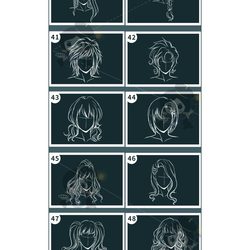 Procreate/Ps 80 บรัชทรงผมอนิเมะ v.2