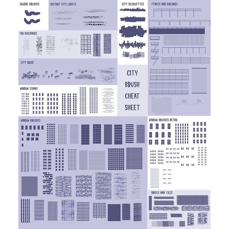 [Procreate/Ps] บรัช 114 CITYSCAPE