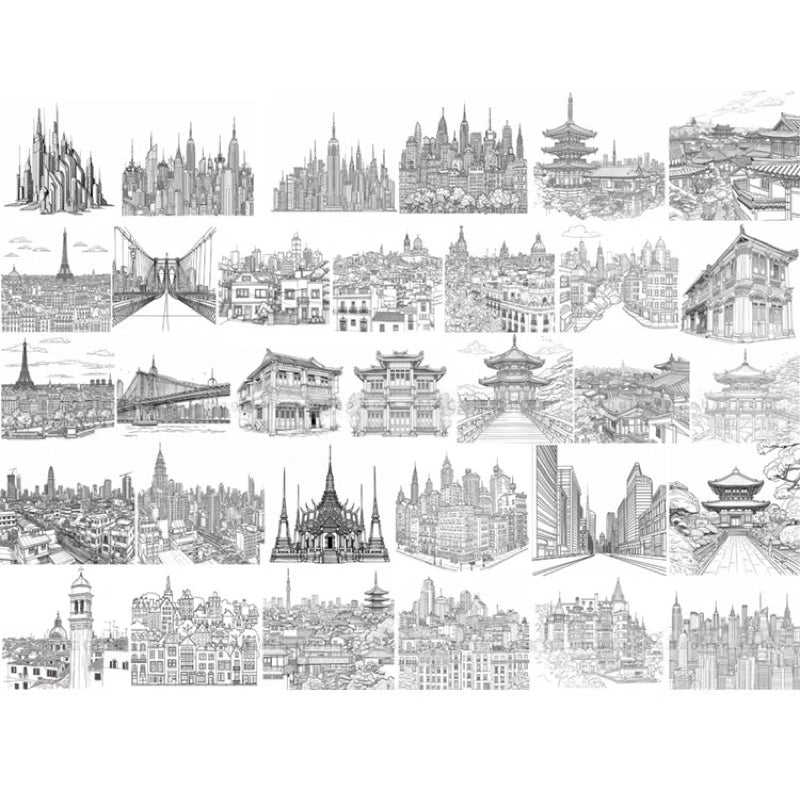 Procreate 100 บรัช Urban Landscape