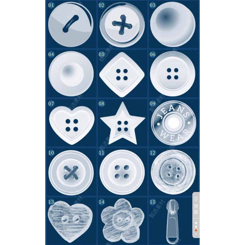 Procreate/Ps 45 บรัชกระดุมและซิป