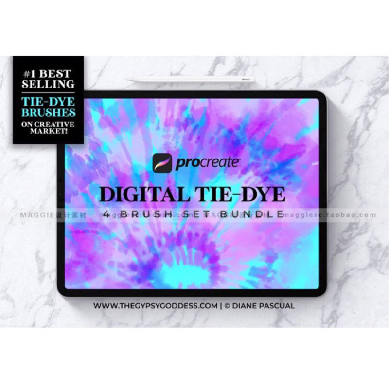 [Procreate] บรัชลายผ้ามัดย้อม : Digital Tie-Dye