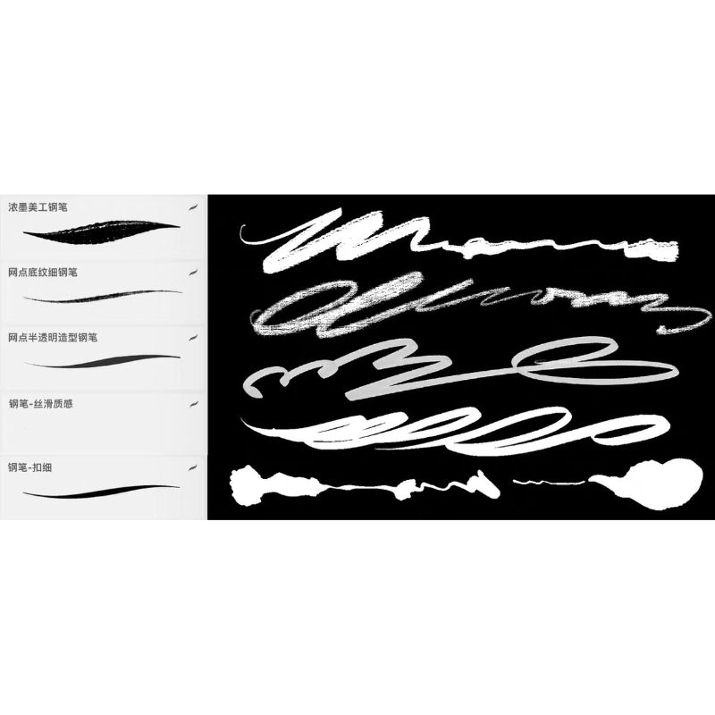 Procreate บรัช Pen hook line