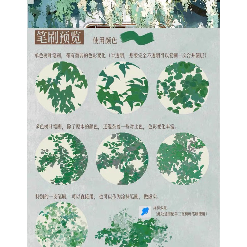 Procreate เซตบรัชใบไม้