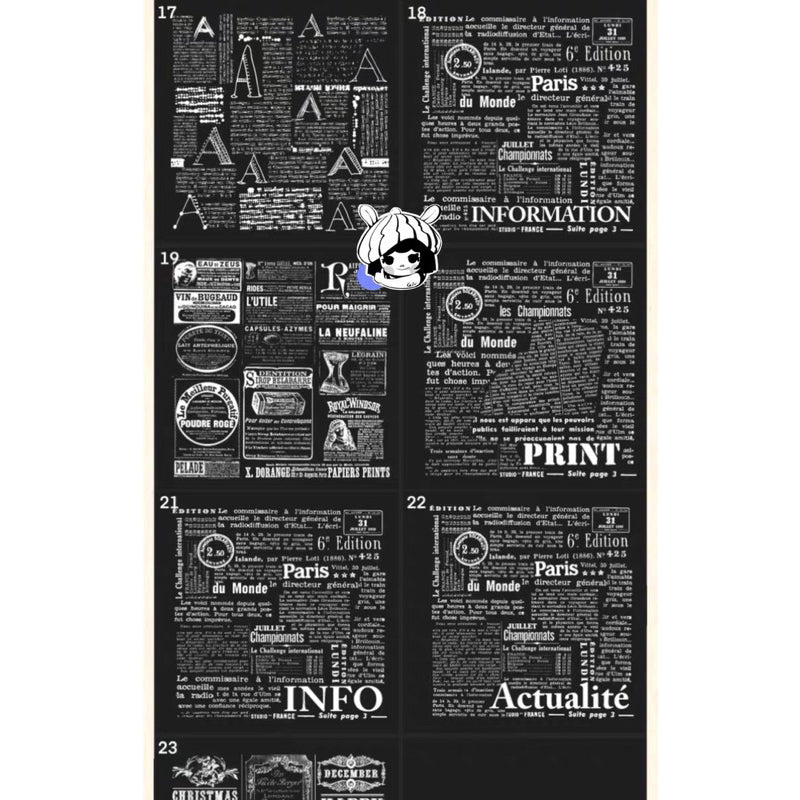 Procreate/Ps 23 บรัช Retro Newspaper