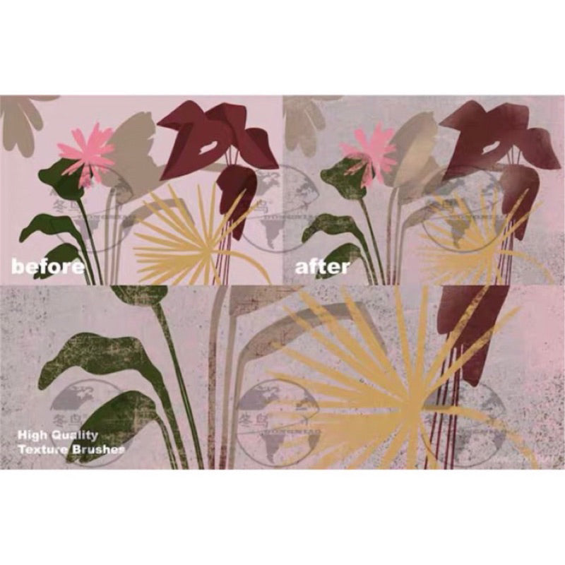 [Procreate] บรัชลวดลายหินเก่า หินอ่อน 16 บรัช