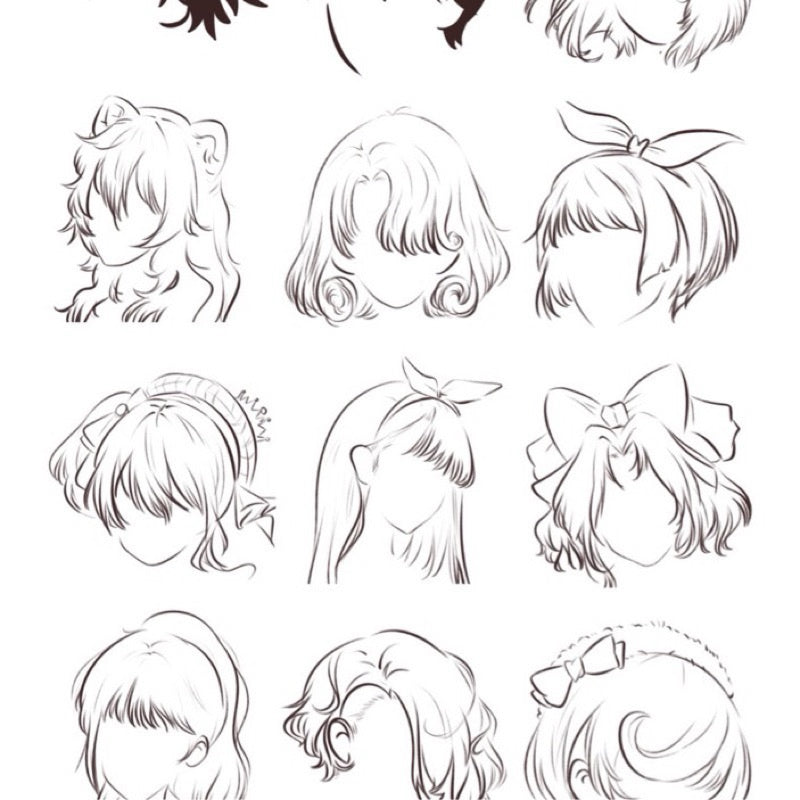 [Procreate] 58 Portrait painting set ทรงผมผู้หญิง