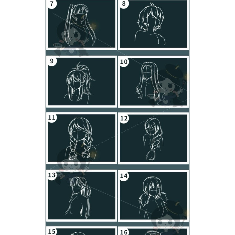 Procreate/Ps 80 บรัชทรงผมอนิเมะ v.2